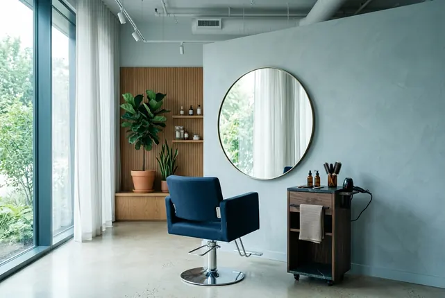 Moderner, heller Friseur- und Beautysalon